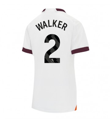 Manchester City Kyle Walker #2 Koszulka Wyjazdowych Kobiety 2023-24 Krótki Rękaw